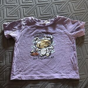 Purple Kids T-Shirt with Cute Dog Print